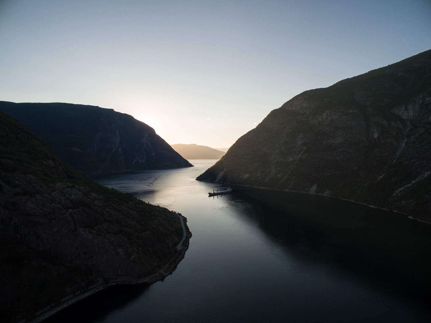 Laerdal-Fjord aus der Luft